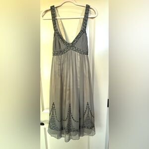 Adrianna Papell Silver Ruched Cocktail Gown,Bridesmaid,Mother of the Bride,Sz 8